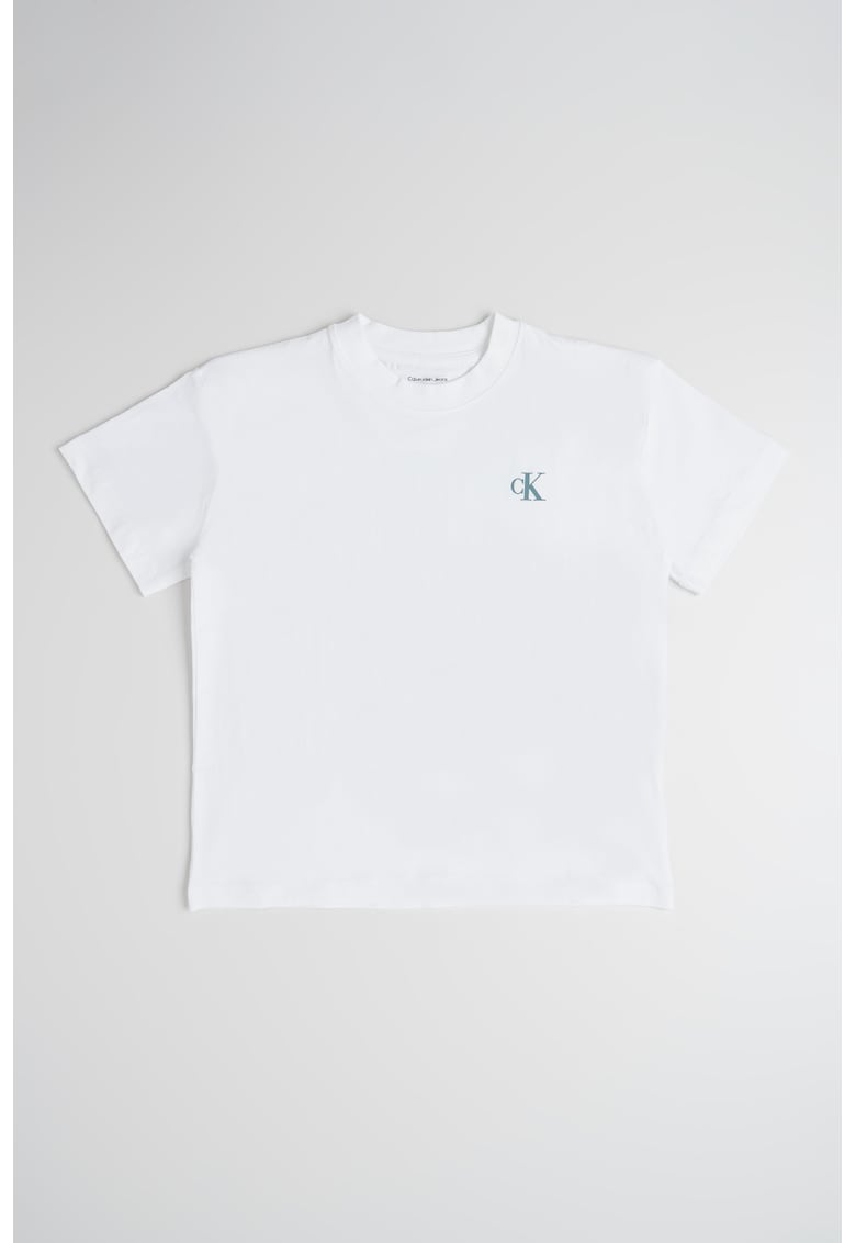 Tricou cu imprimeu pe spate - Alb/Albastru prafuit/Lila