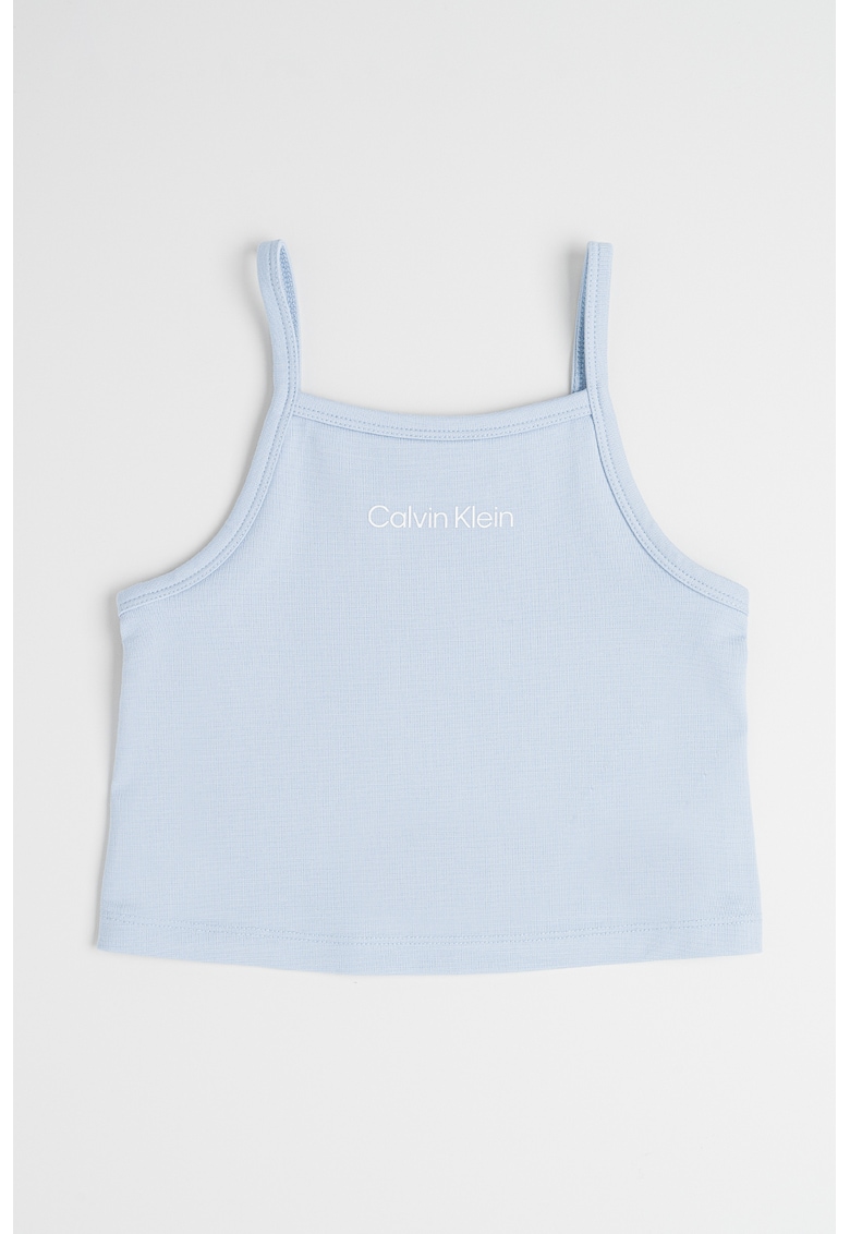 Top cu decolteu patrat - Albastru deschis