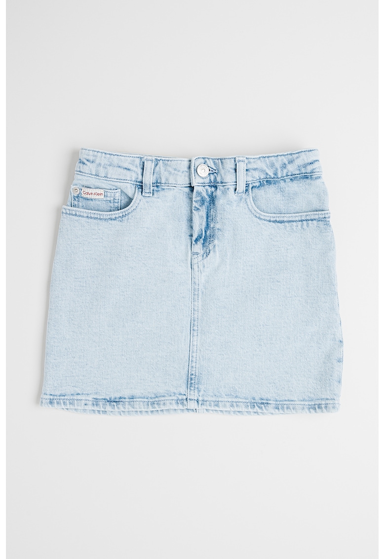 Fusta din denim cu talie ajustabila