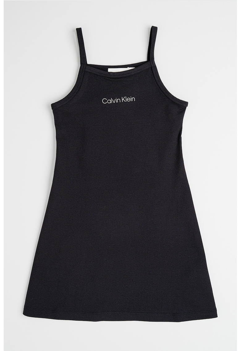 Rochie evazata fara maneci - Negru stins