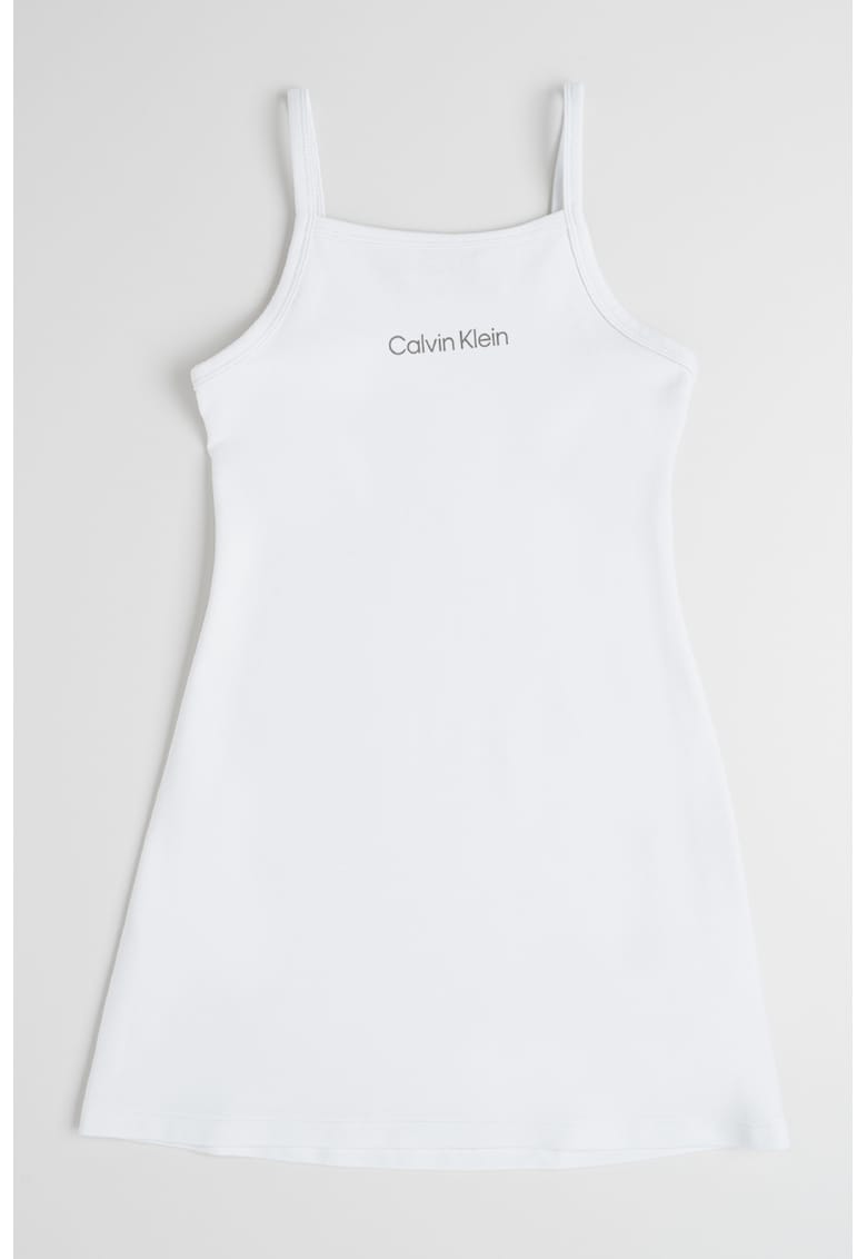 Rochie evazata fara maneci - Alb