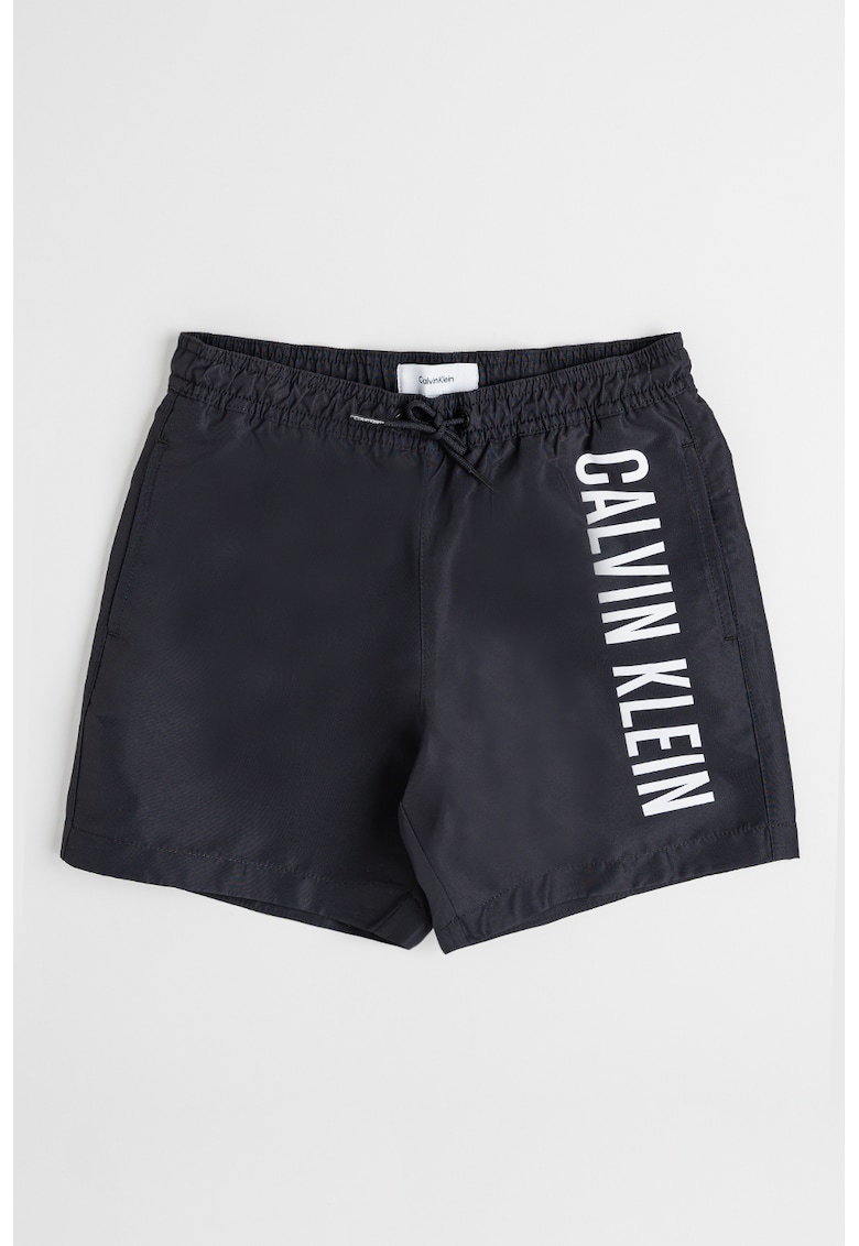 Pantaloni scurti de baie cu interior de plasa - Alb/Negru stins