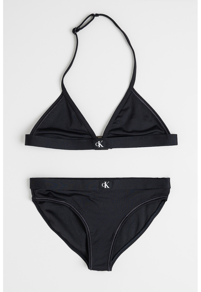 Costum de baie cu logo - 2 piese - Negru