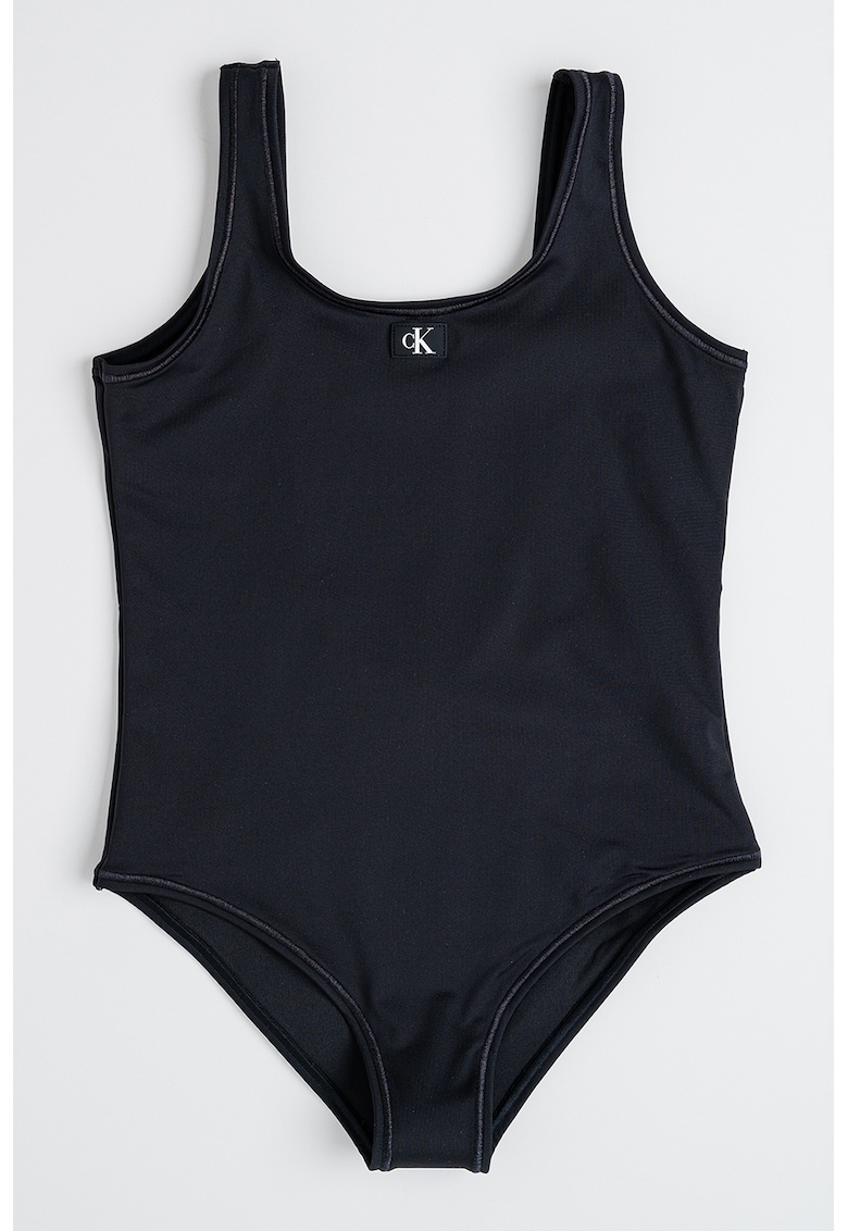 Costum de baie uni cu decolteu in V