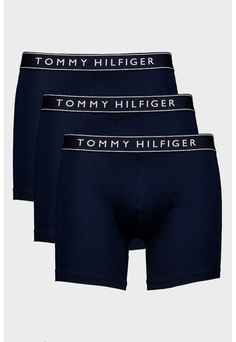 Set de boxeri din amestec de bumbac cu banda logo in talie - 3 perechi