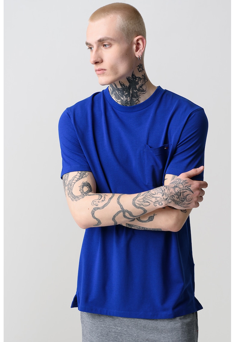 Tricou de casa din amestec de modal cu decolteu la baza gatului