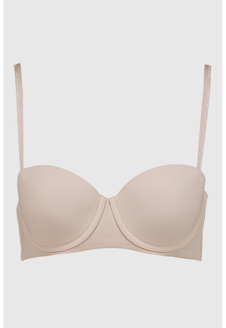 Sutien cu sustinere metalica si bretele cu imprimeu logo