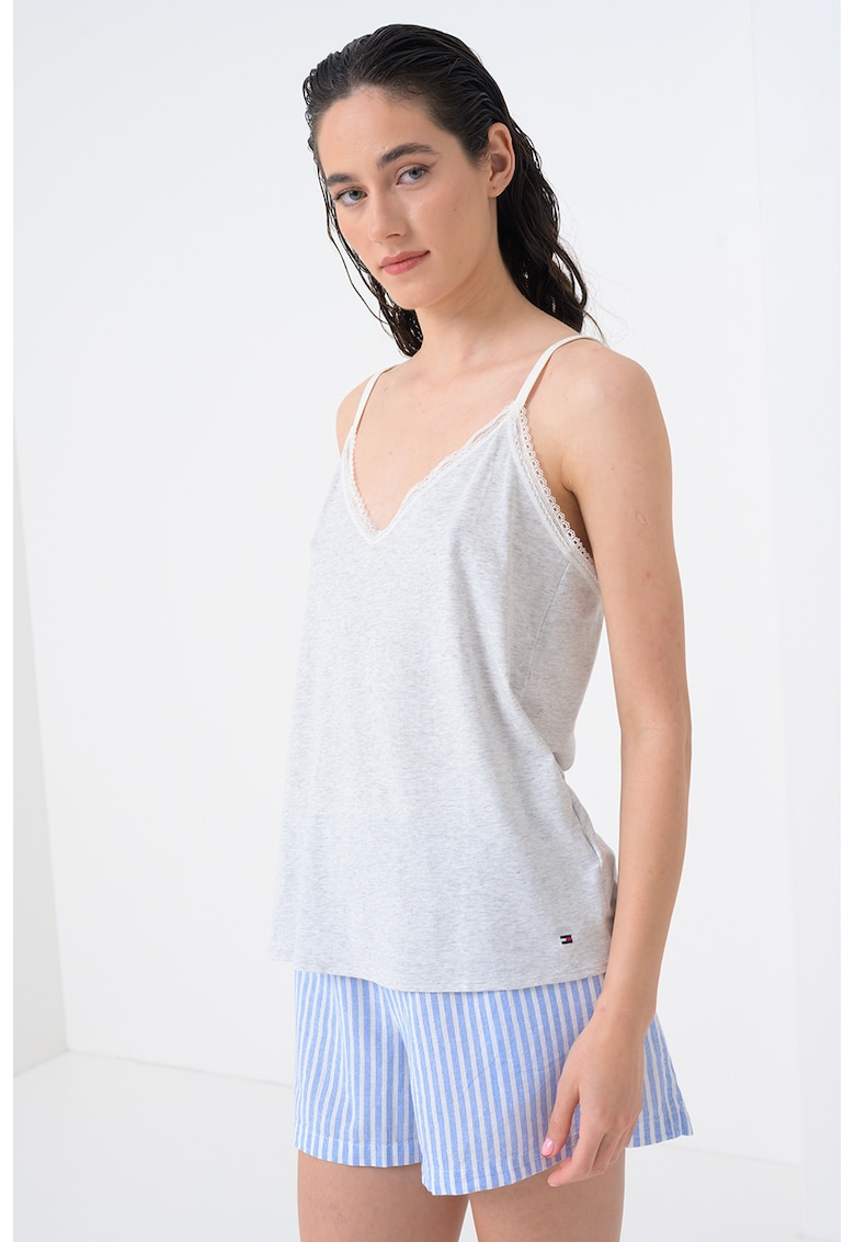 Top de pijama din amestec de modal cu decolteu in V