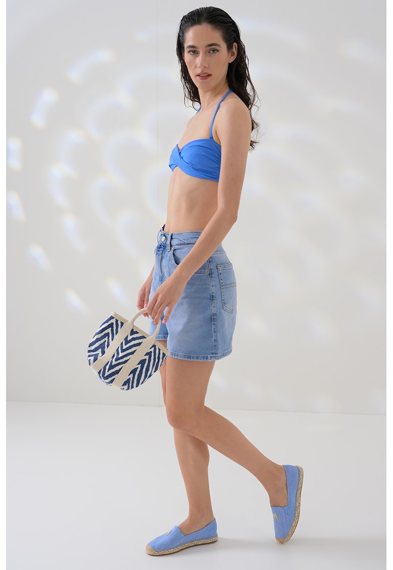 Sutien de baie cu model bandeau si detaliu rasucit