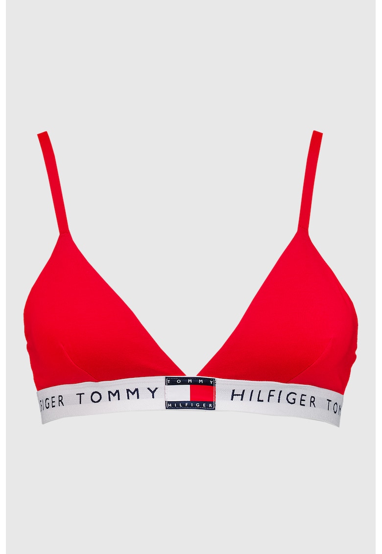 Sutien cu burete - cupe triunghiulare si banda logo