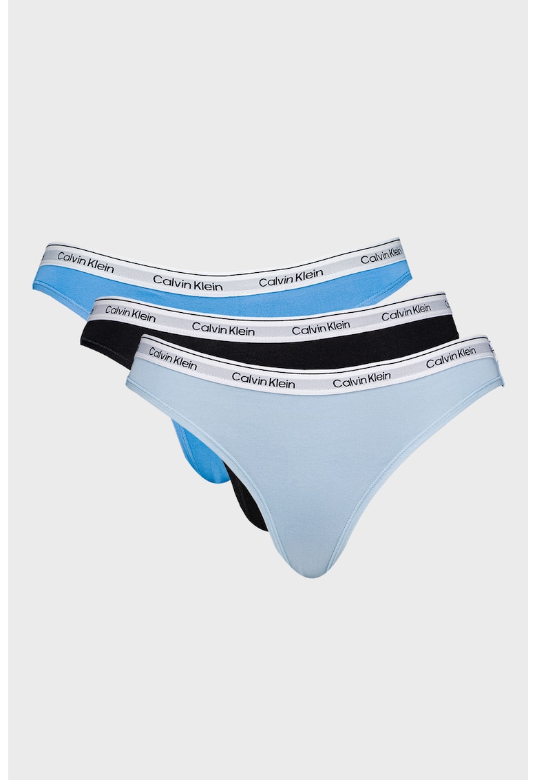 Set de chiloti tanga cu logo - 3 perechi Set de chiloti tanga cu logo - 3 perechi