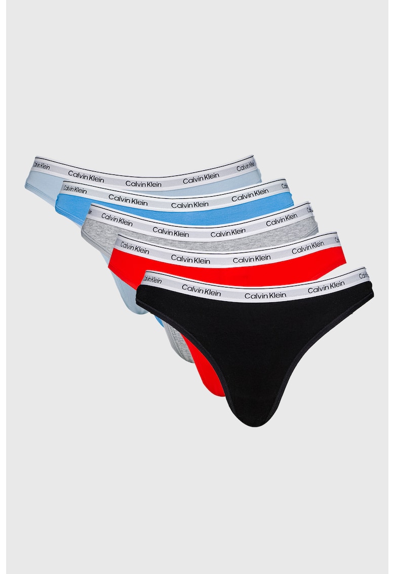 Set de chiloti tanga cu logo - 5 perechi