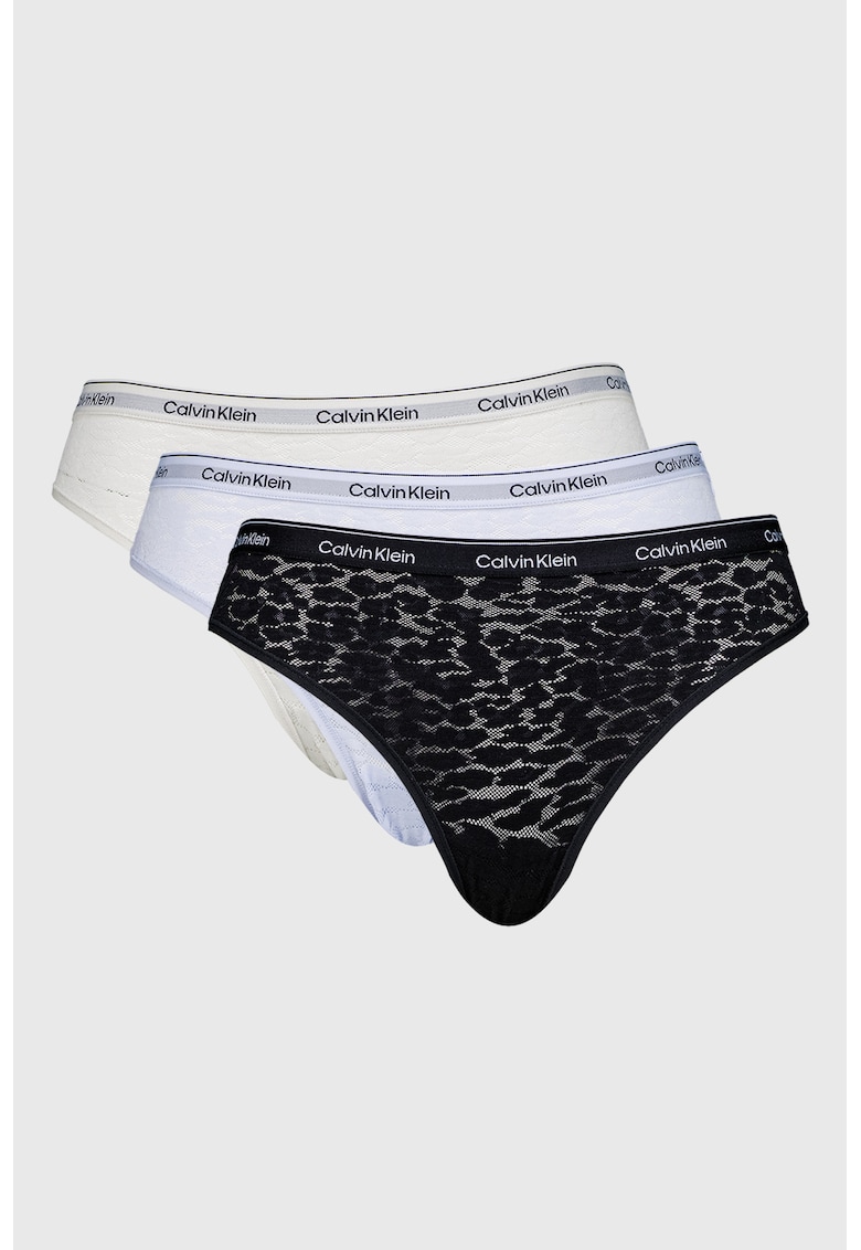 Set de chiloti de dantela cu model animal print - 3 perechi