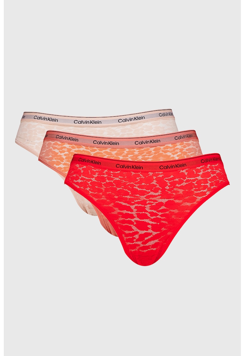 Set de chiloti de dantela cu model animal print - 3 perechi