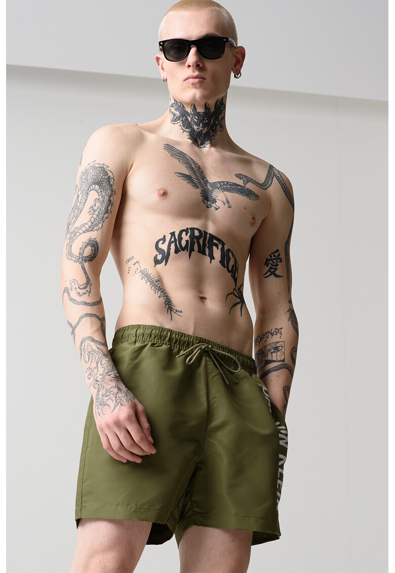 Pantaloni scurti de baie cu snur si logo