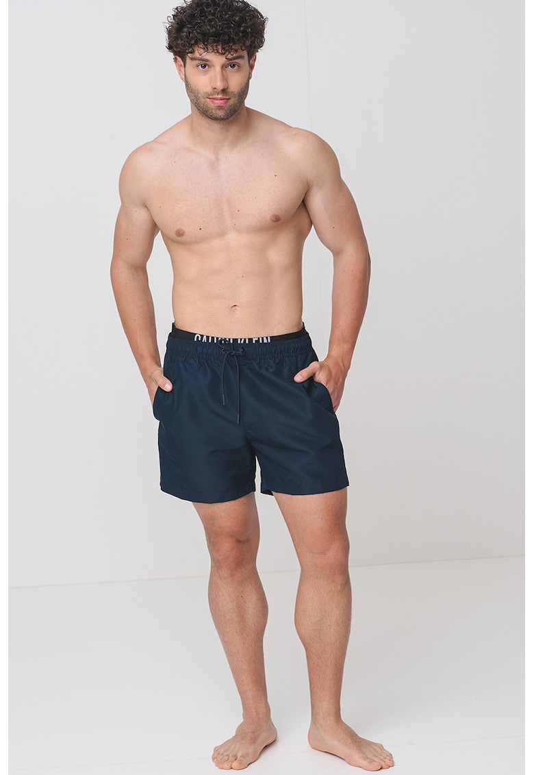 Pantaloni scurti de baie cu snur si banda logo