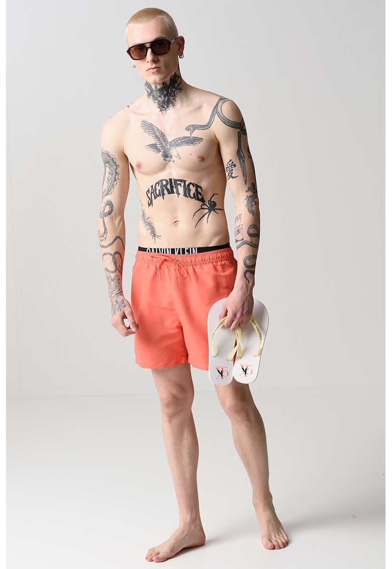 Pantaloni scurti de baie cu snur si banda logo