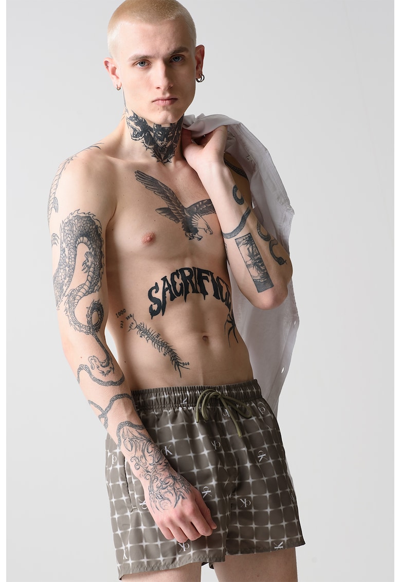 Pantaloni scurti de baie cu model in carouri