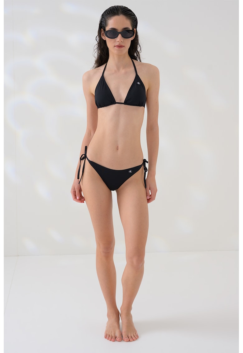 Sutien de baie cu cupe triunghiulare si logo