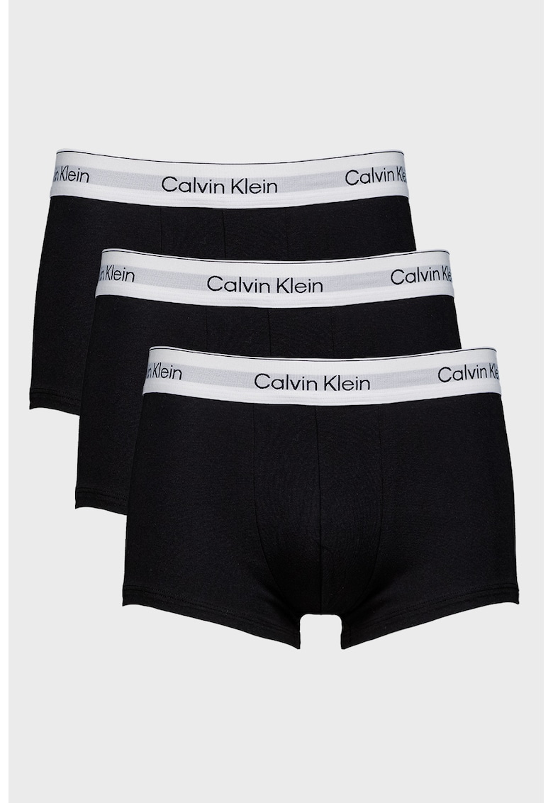 Set de boxeri din amestec de bumbac cu banda logo in talie - 3 Perechi