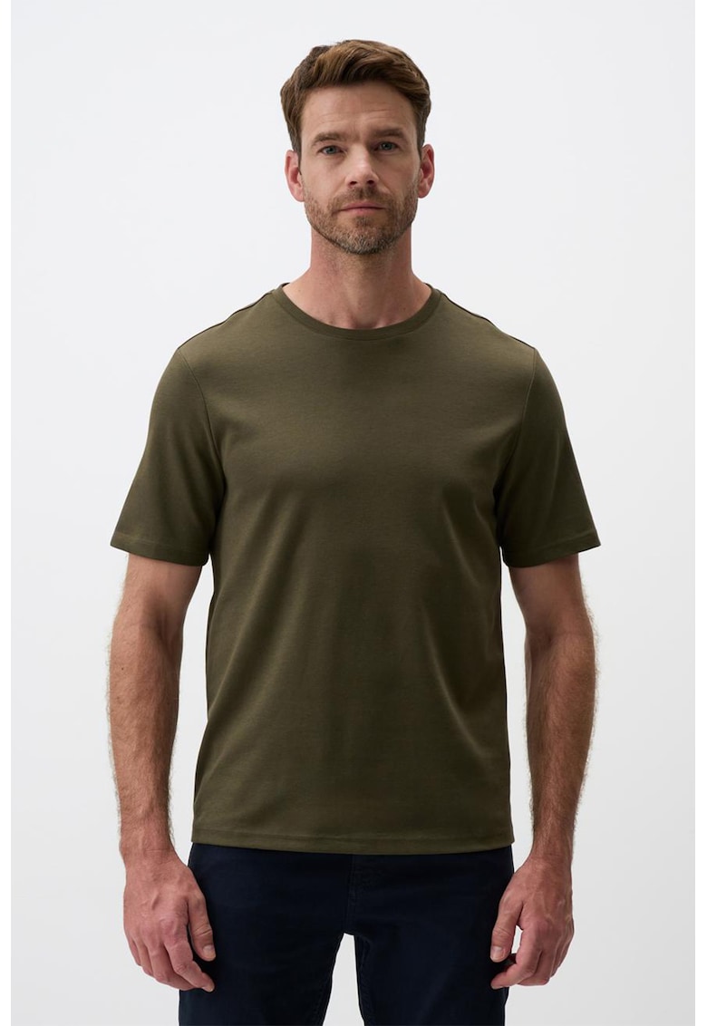 Tricou uni cu decolteu la baza gatului