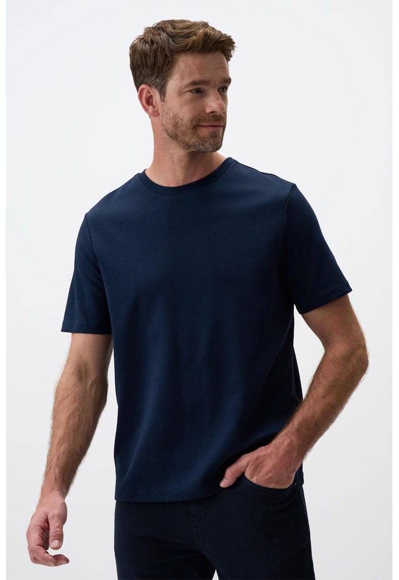 Tricou uni cu decolteu la baza gatului