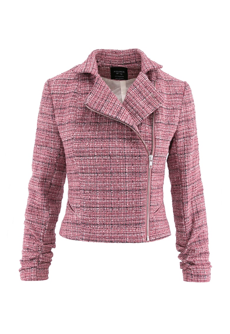 Jacheta scurta din amestec de bumbac cu fermoar