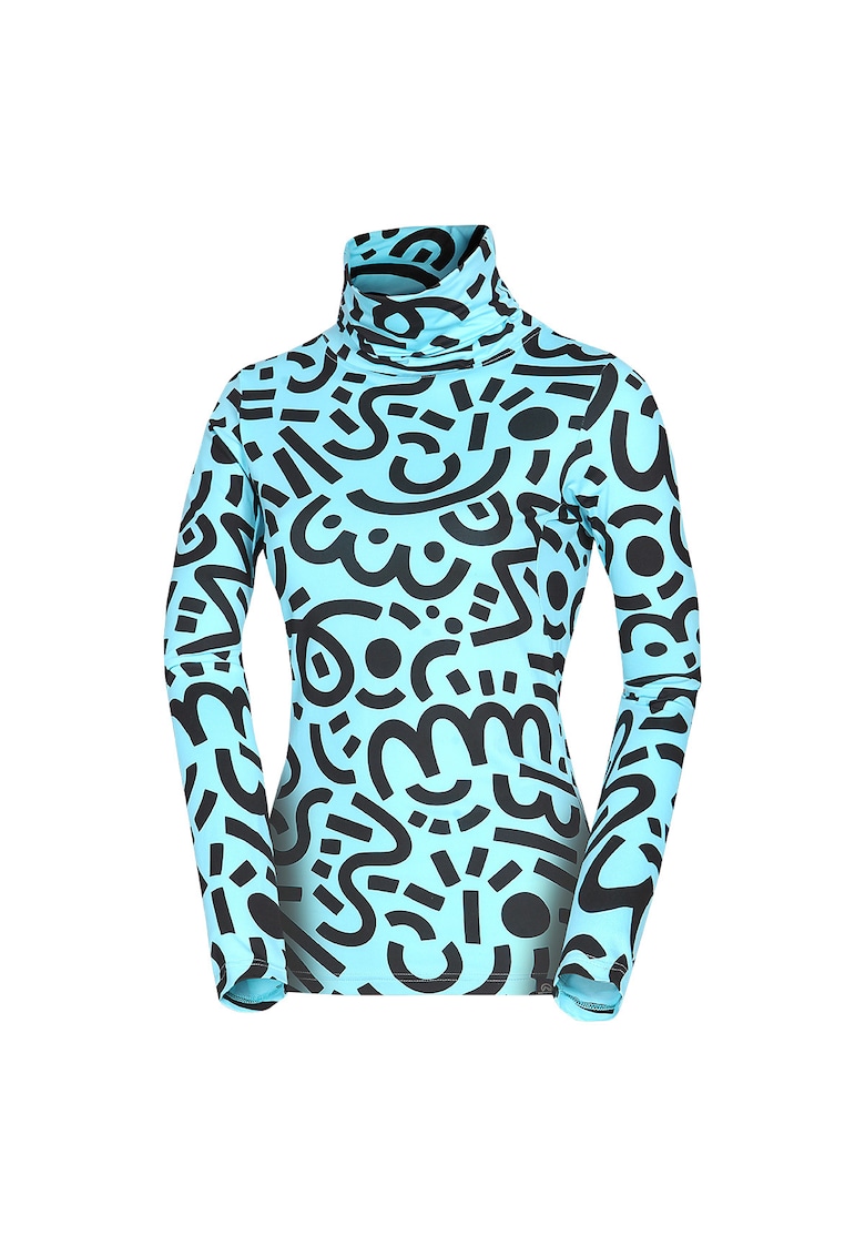 Women's ski-touring t-shirt with a higher neck KRALOVA - Albastru