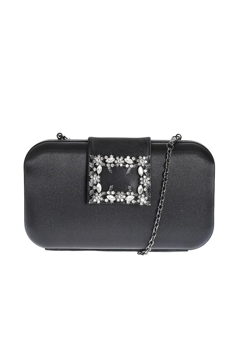 Geanta plic neagra cu pietre acrilice - Paris