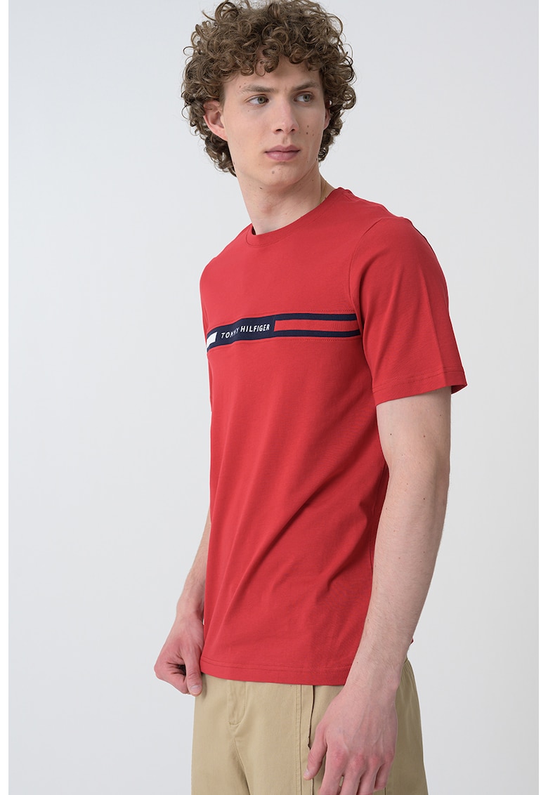 Tricou cu imprimeu logo - Rosu vermillion