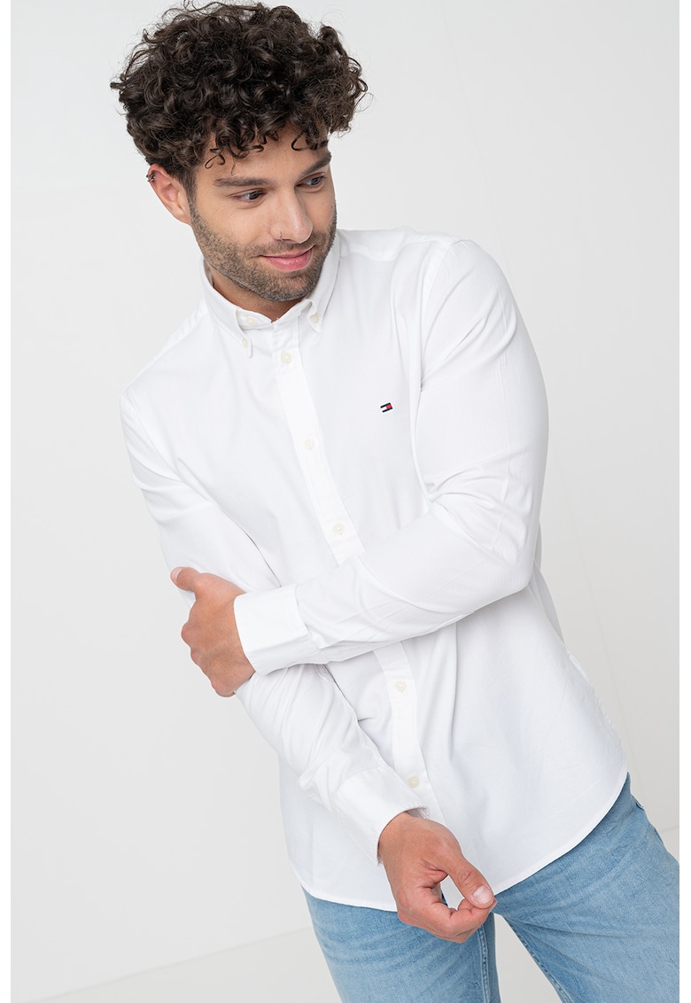 Camasa Oxford de bumbac - Alb optic