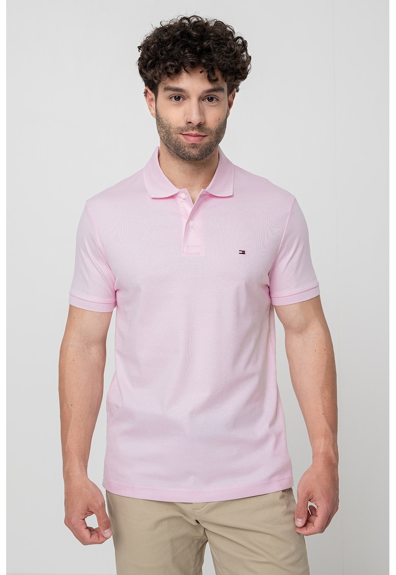 Tricou polo de bumbac - Roz pastel