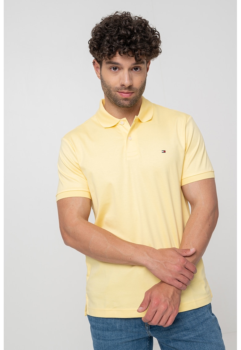 Tricou polo de bumbac - Galben pai