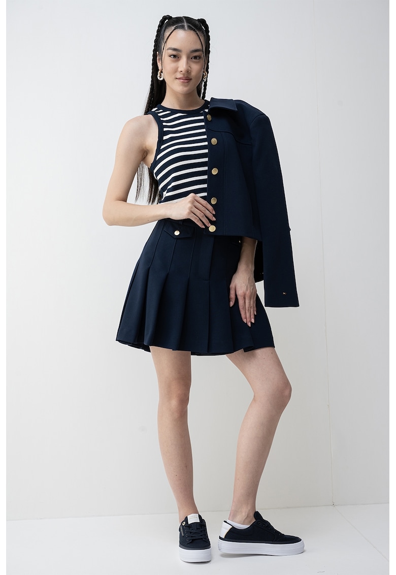 Top slim fit cu striatii