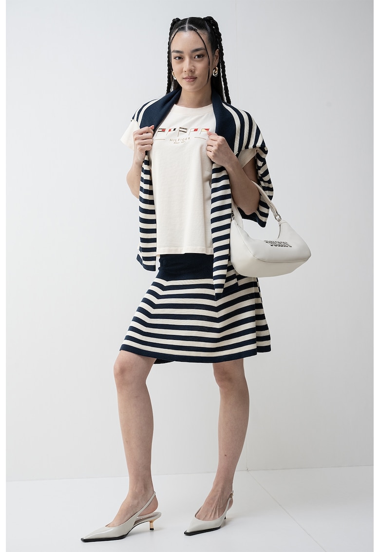 Tricou de bumbac cu logo brodat