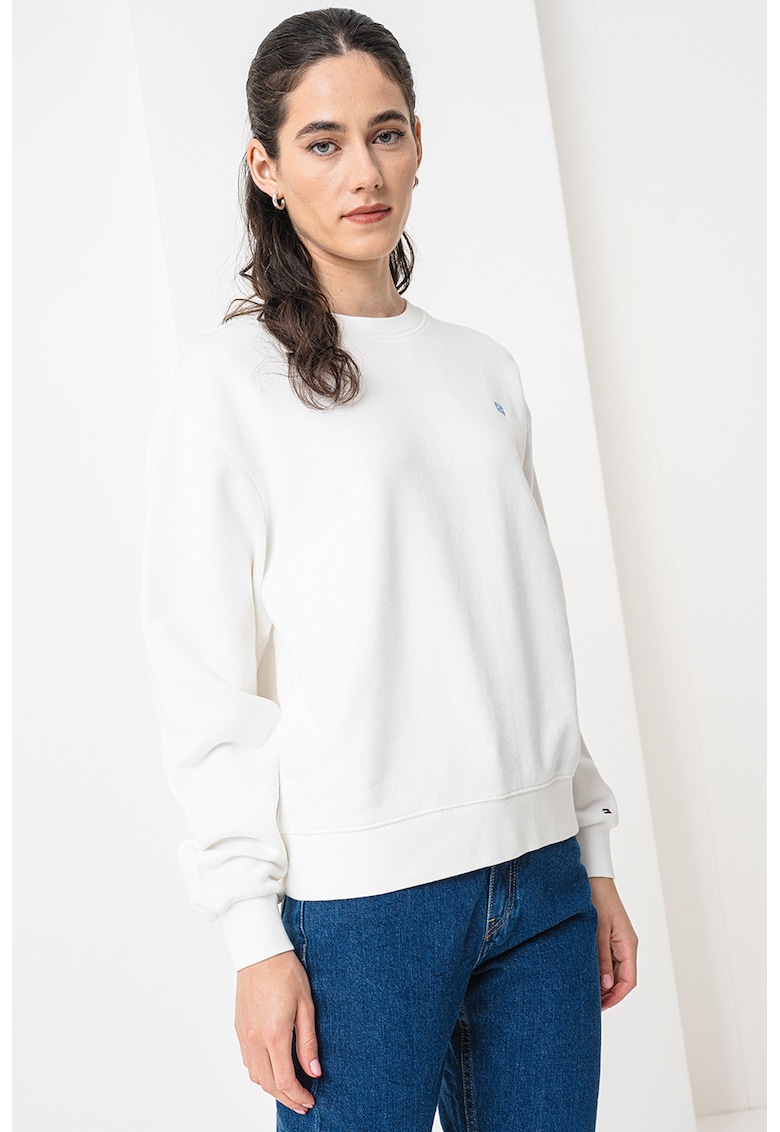 Bluza de trening din bumbac cu decolteu la baza gatului