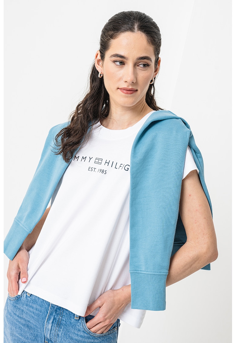 Tricou lejer de bumbac - Alb optic