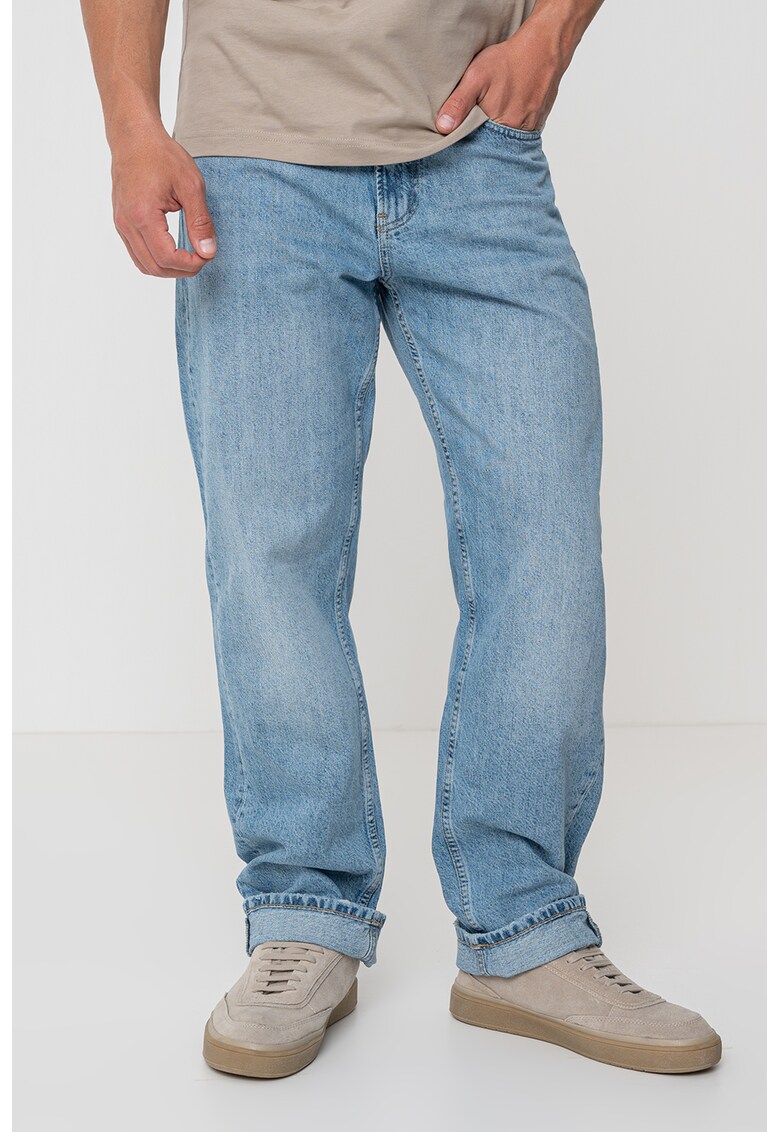 Blugi drepti - Albastru deschis melange