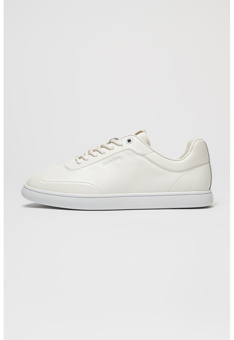 Pantofi sport din piele cu detaliu logo - Alb optic