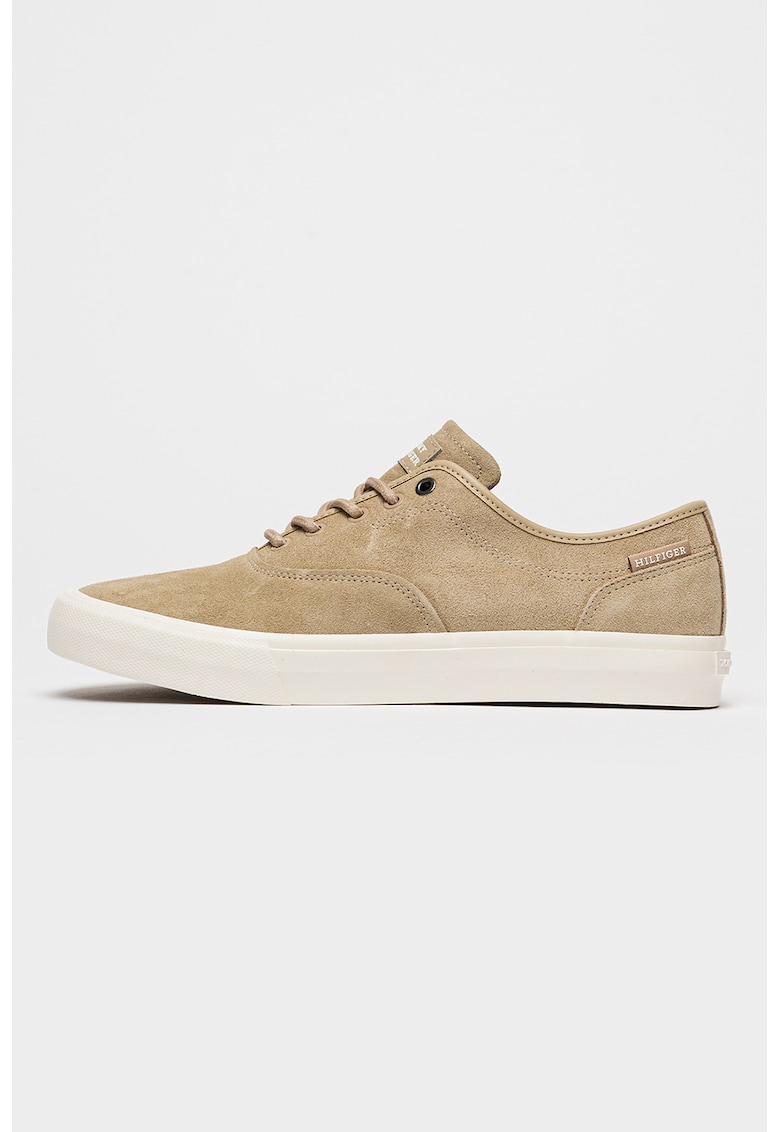 Pantofi sport din piele intoarsa Oxford - Bej inchis