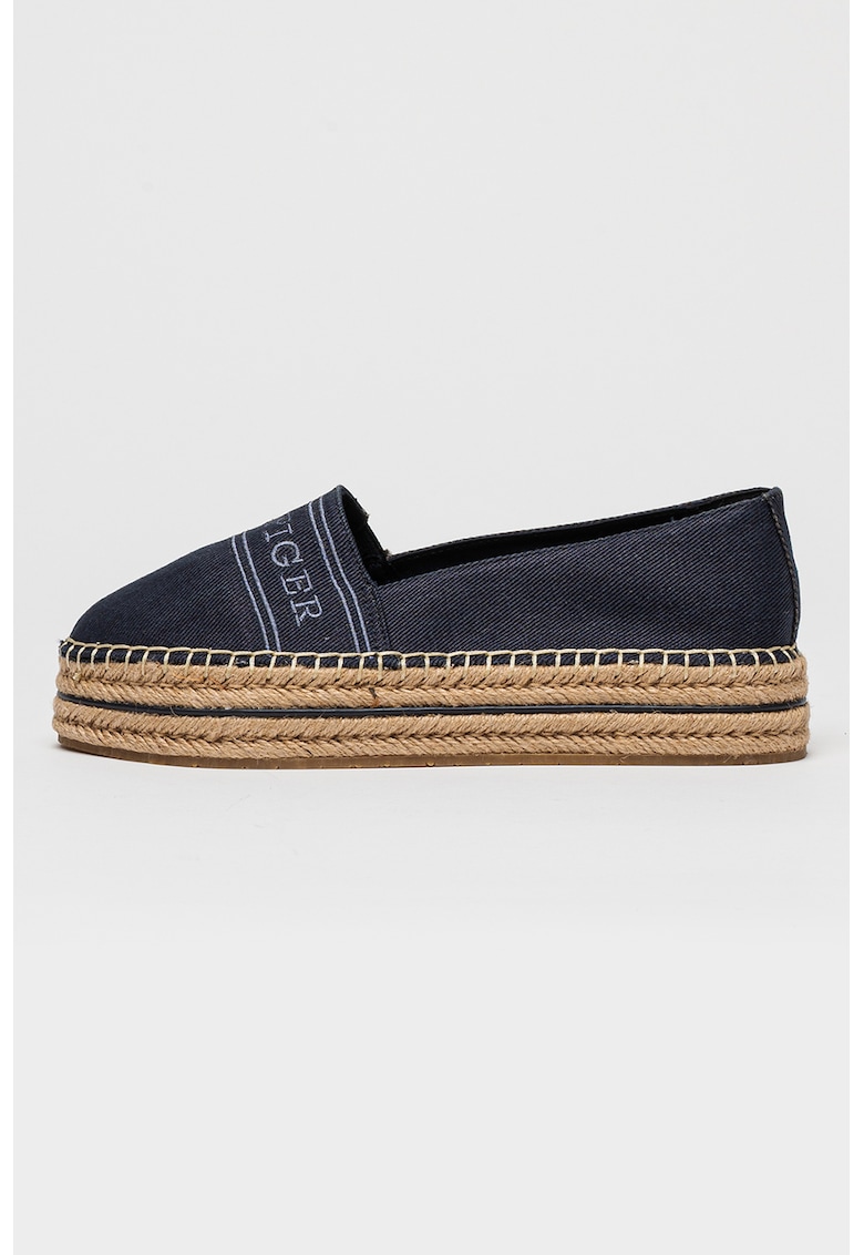 Espadrile din denim cu talpa flatform