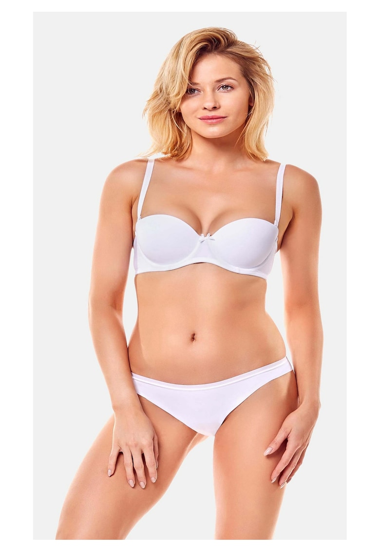 Chiloti tip tanga dama Raff Alb