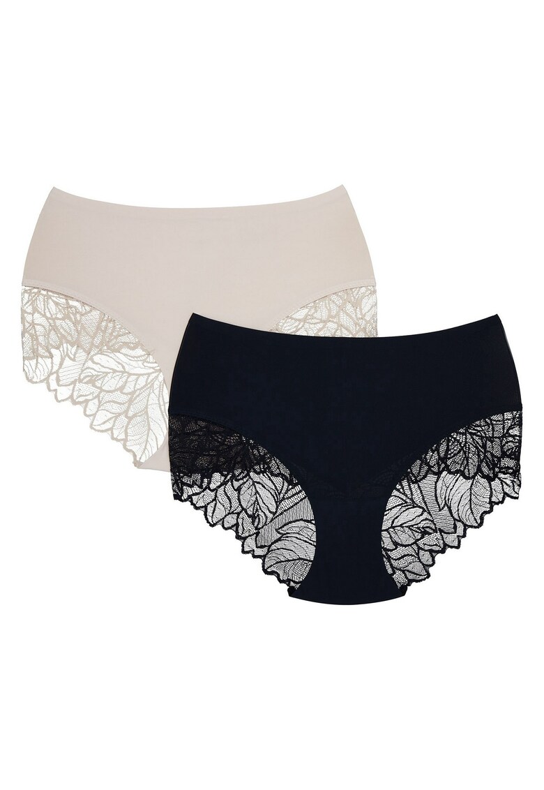 Chiloti dama Pansy  set de 2 perechi Negru - bej