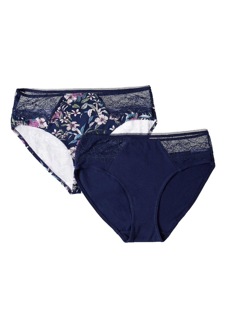 Chiloti de tip figi  Hally set de 2 perechi albastru marin - albastru