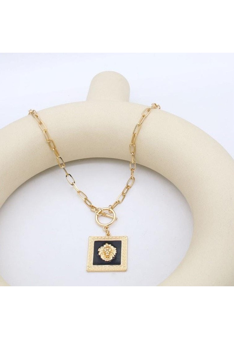 Colier auriu - cu zale si cap de leu - Eitan C2 -