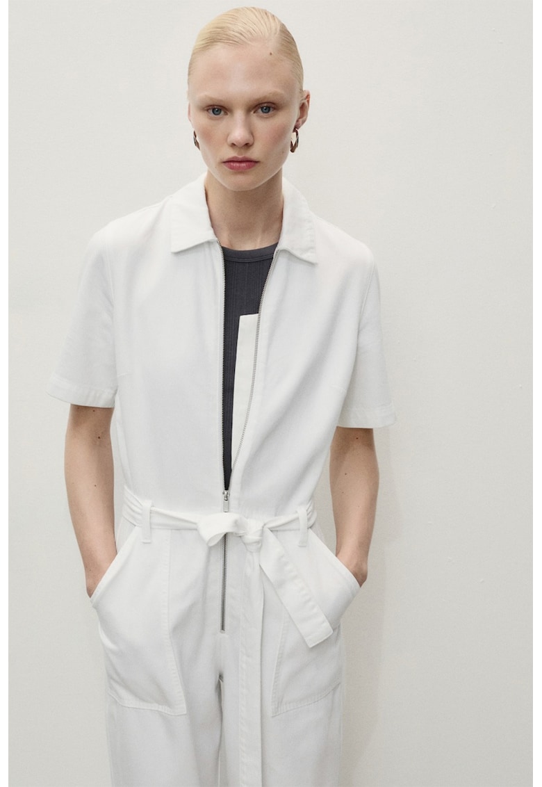 Salopeta din bumbac cu cordon in talie