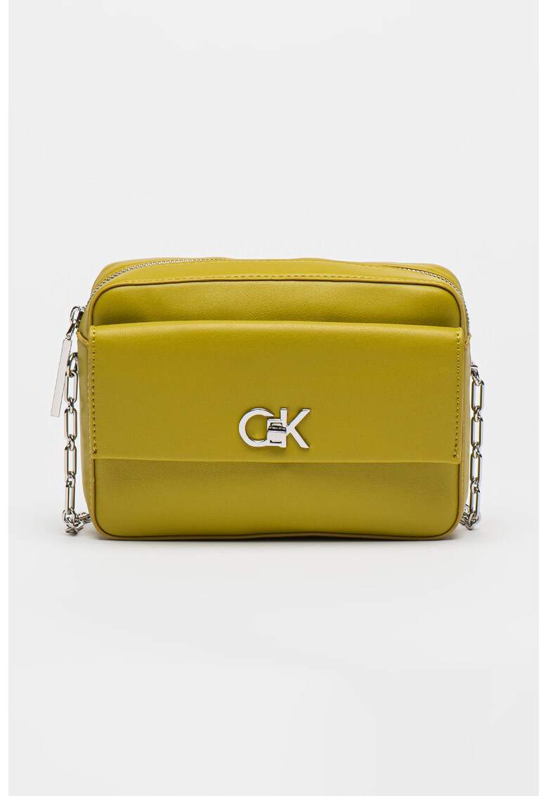 Geanta crossbody de piele ecologica - Verde masliniu