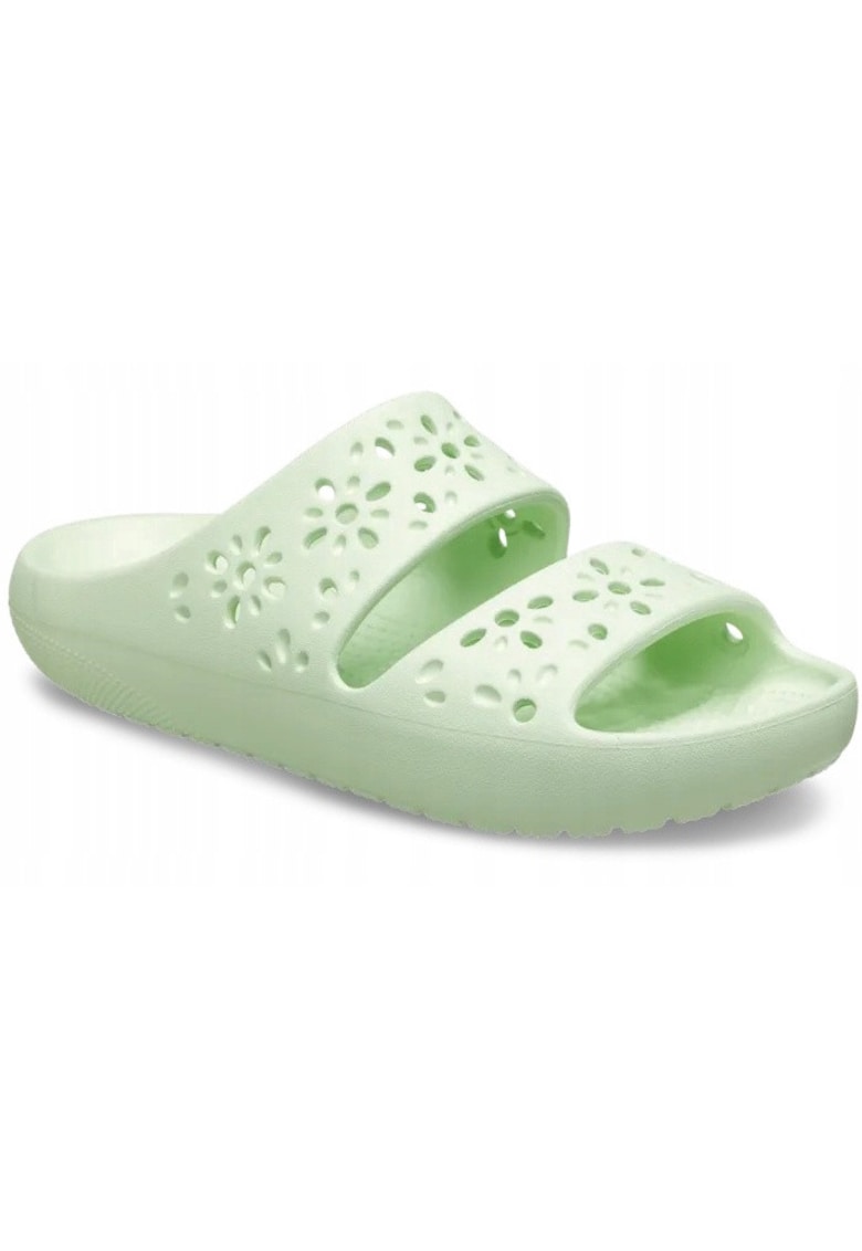 Papuci cu model floral Classic - Verde