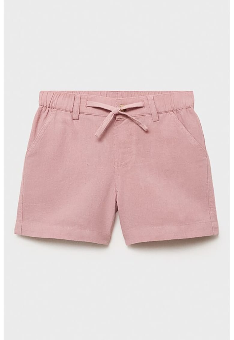 Pantaloni scurti cu model uni si buzunare laterale - Roz deschis