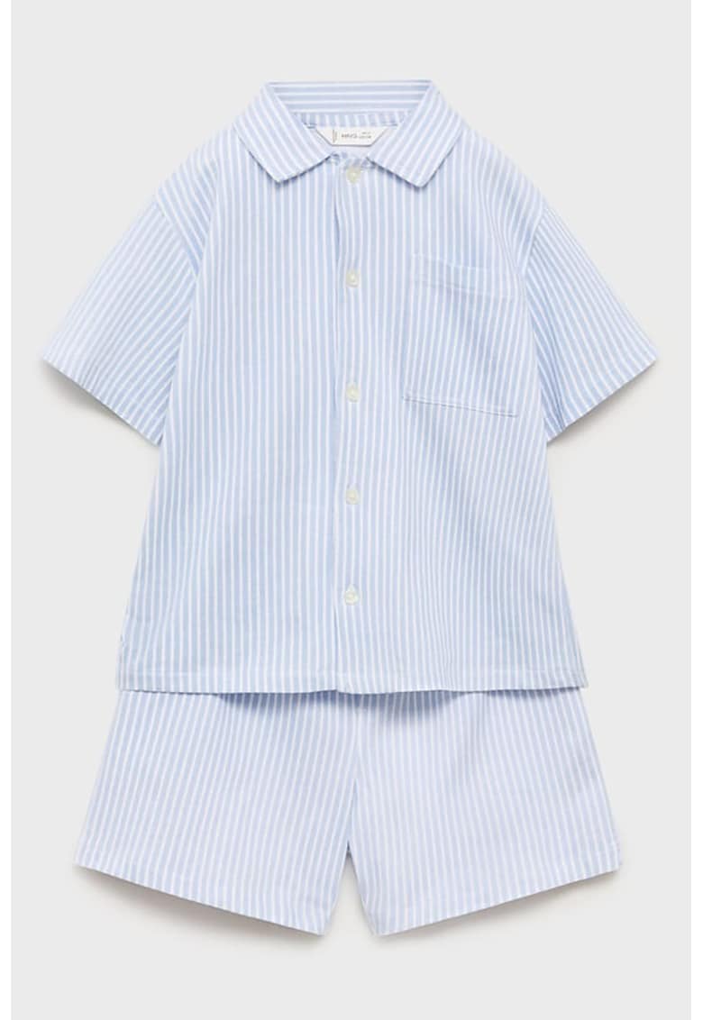 Pijama din bumbac cu model in dungi